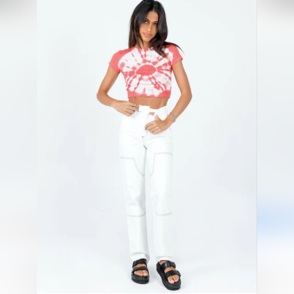 Lioness Tie Dye Cropped Baby Tee Y2K T-shirt Top